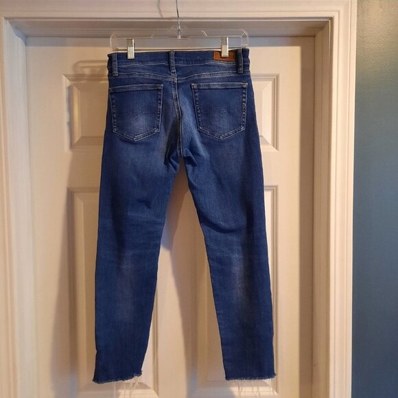 Polo Ralph Lauren Tompkins Skinny Crop Jeans Womens 27 Stretch Ripped Raw Hems - Picture 2 of 13